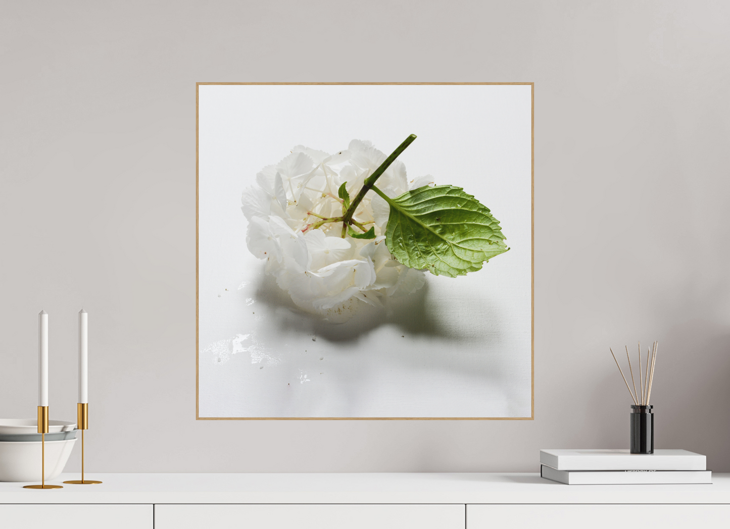 Hortensia - Directdruk op dibond in Artbox