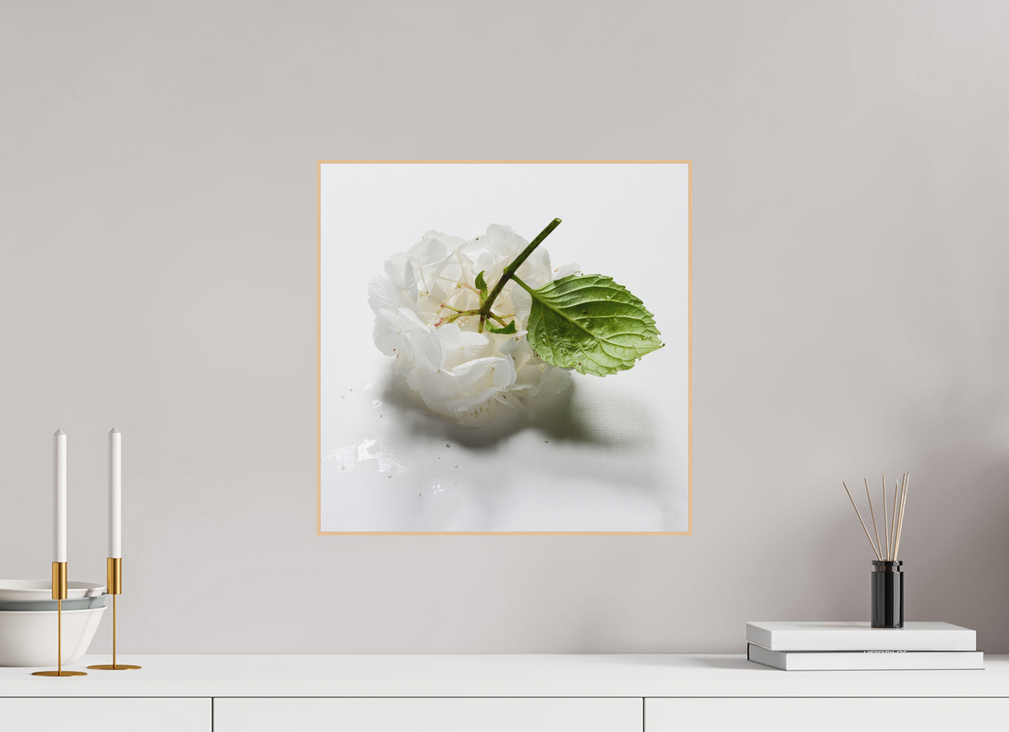 Hortensia - Directdruk op dibond in Artbox