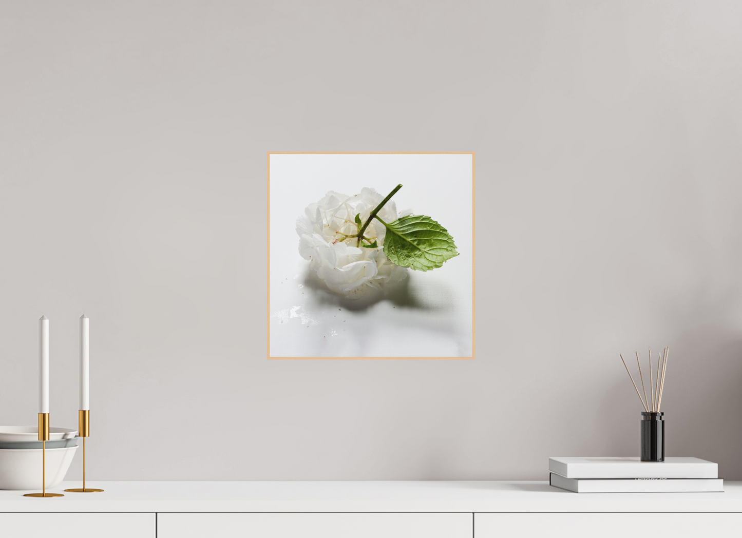 Hortensia - Directdruk op dibond in Artbox