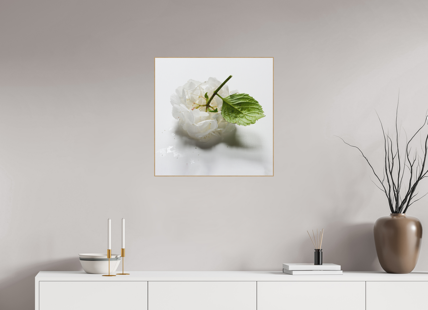 Hortensia - Directdruk op dibond in Artbox