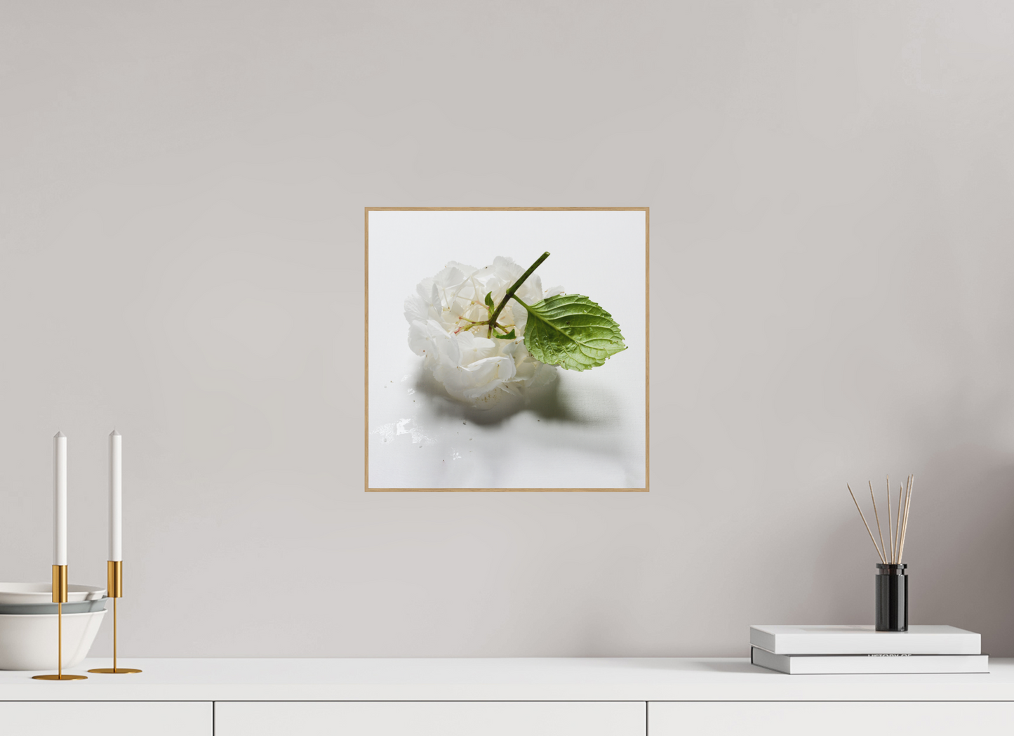 Hortensia - Directdruk op dibond in Artbox