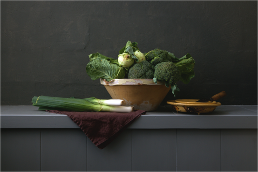 Stilleven met lokale groenten