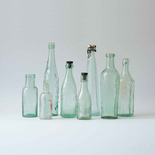Oude engels glazen flessen